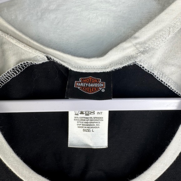 Harley-Davidson Womens Sleeveless Raglan Graphic Tank Top Portland OR Black L - Picture 3 of 7